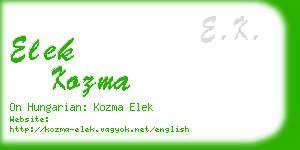 elek kozma business card